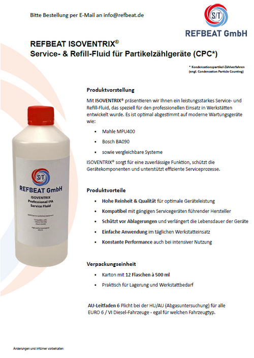 ISOVENTRIX Professional IPA Service Fluid 500ml